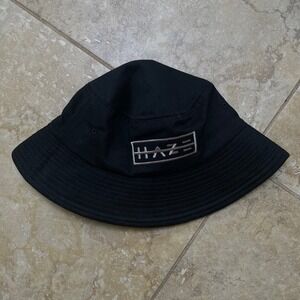 HAZE Bucket Hat Black‎ Embroidered Logo Streetwear Fashion Casual